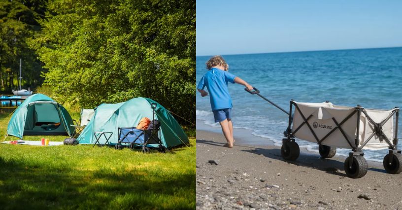 Składany wózek transportowy idealny na plażę i biwak
