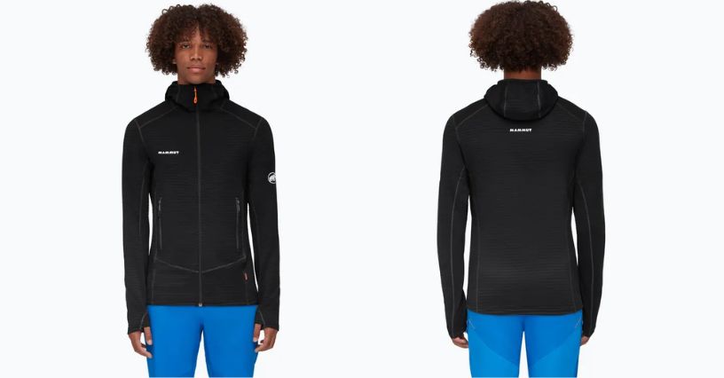 Mężczyzna w bluzie trekkingowej z polarem Mammut Taiss Light ML Hooded