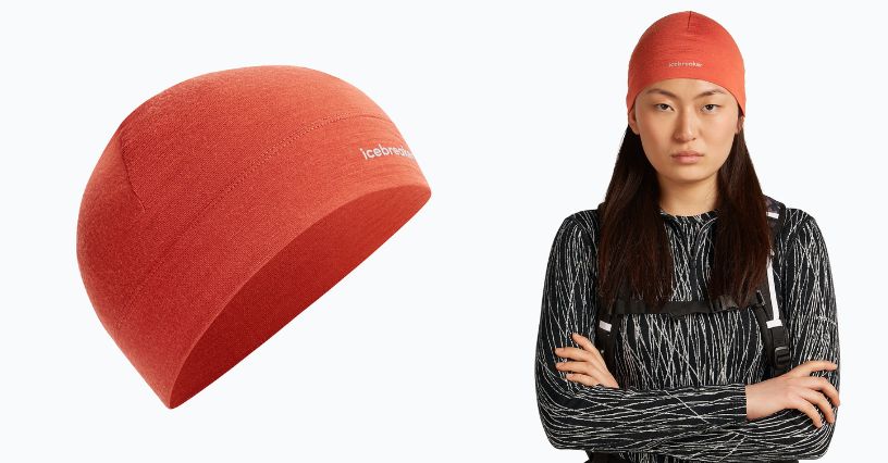 Kobieta w czapce merino na zimę icebreaker Merino 200 Oasis Beanie