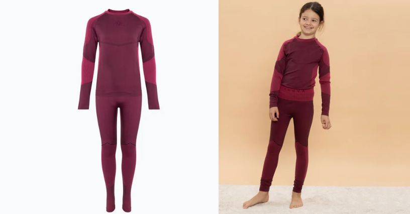 Dziewczynka w komplecie bielizny termoaktywnej dla dzieci KADVA Frosty Jrb Set
