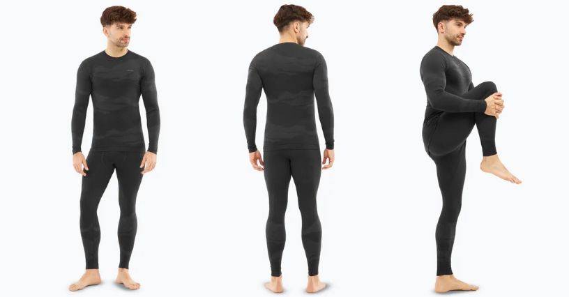 Mężczyzna w bieliźnie termoaktywnej merino Viking Gasher