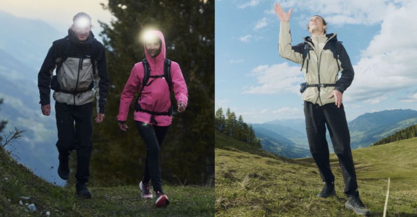 Turyści w kurtkach 3w1 Jack Wolfskin w czasie wędrówek po górach