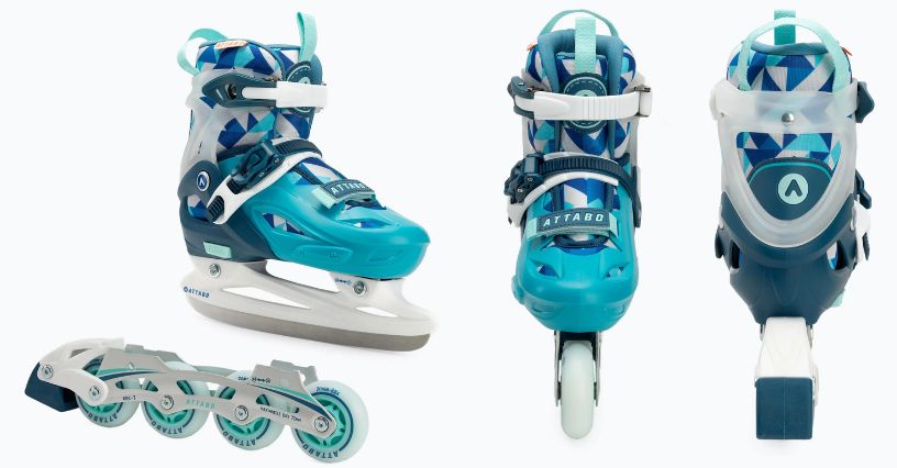 Łyżworolki dziecięce ATTABO 2 w 1 Flashled regulowane