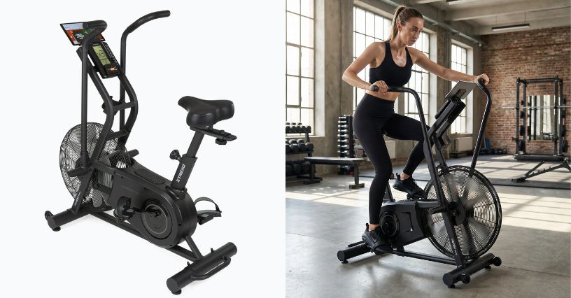 kobieta trenująca na nim w domowej siłowni