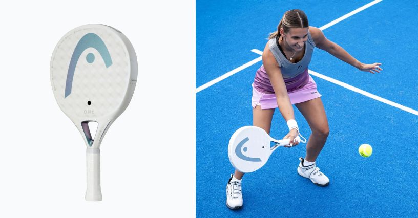 Kobieta grająca rakietą do padla HEAD One Ultralight