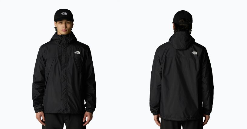 Mężczyzna w kurtce przeciwdeszczowej The North Face Antora