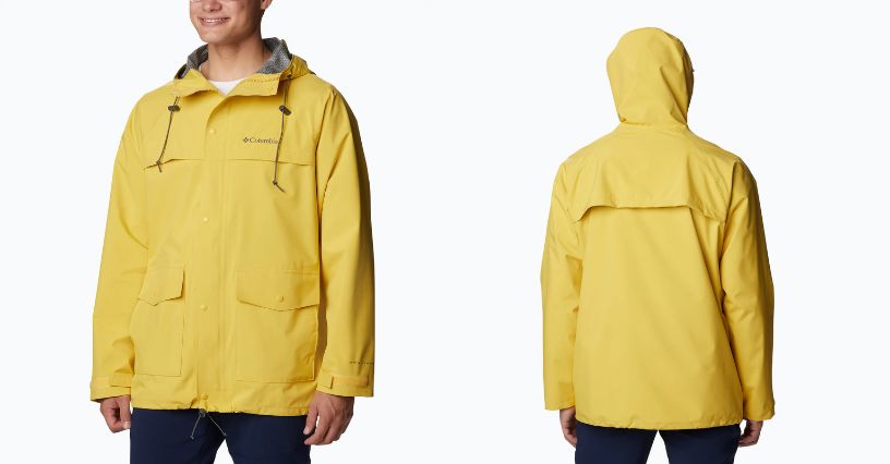 Mężczyzna w kurtce przeciwdeszczowej Columbia Ibex II 