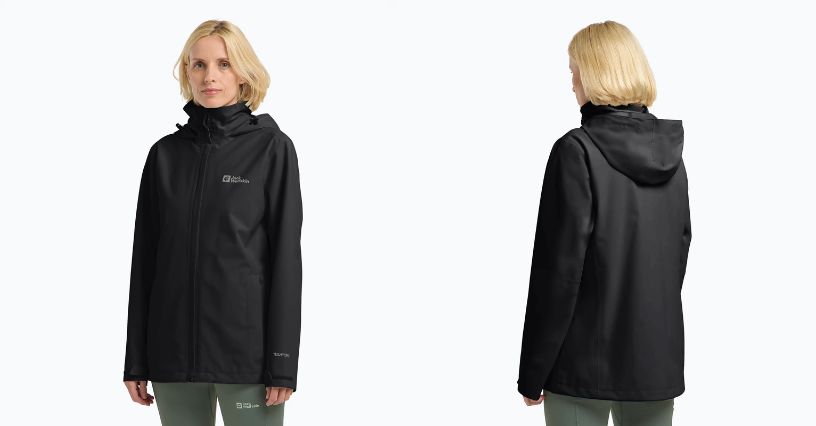 Kobieta w kurtce przeciwdeszczowej Jack Wolfskin Trailtime 2L 