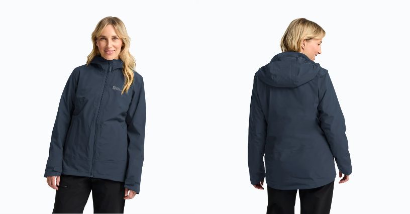 Kobieta w kurtce przeciwdeszczowej Jack Wolfskin Moonrise 3in1