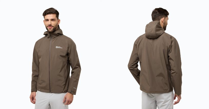 Mężczyzna w kurtce przeciwdeszczowej Jack Wolfskin Prelight 2L Ins