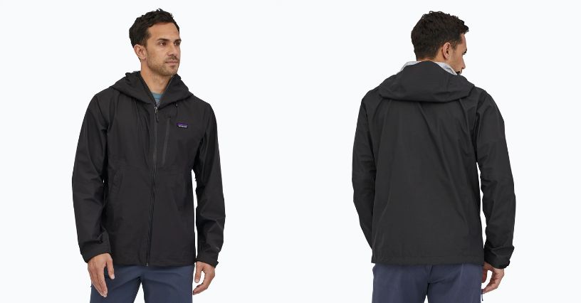 Mężczyzna w przeciwdeszczowej kurtce Patagonia Granite Crest Rain 