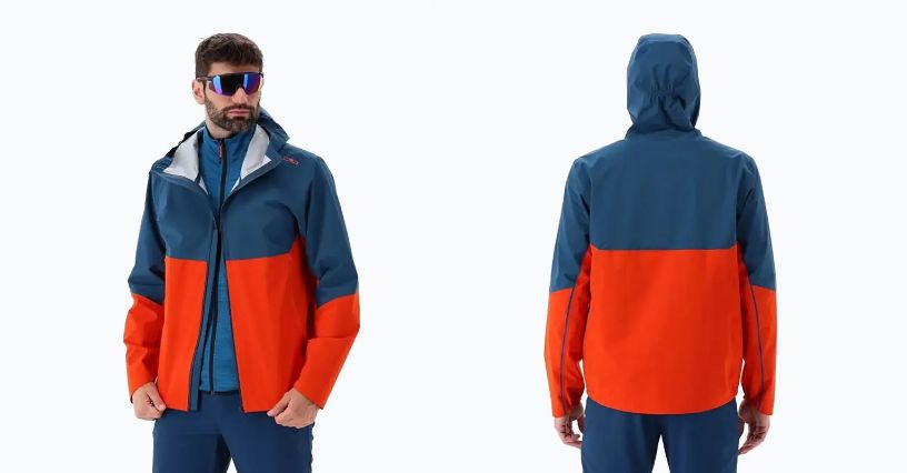 Mężczyzna w kurtce przeciwdeszczowej męskiej CMP 35Z6187 Fix Hood 