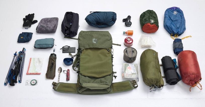 Plecak Fjällräven Kajka X-Lätt 45 l i ekwipunek na trekking
