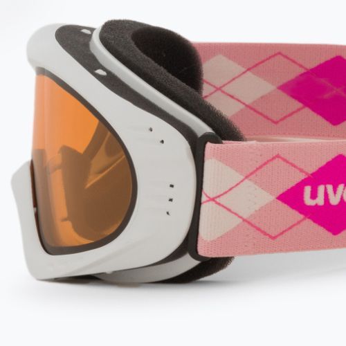 Gogle narciarskie UVEX Cevron white pink/lasergold lite clear