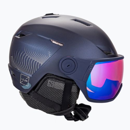Kask narciarski Salomon Icon LT Visor W wisteria navy/mid blue