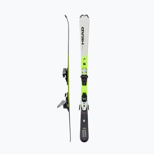 Narty zjazdowe dziecięce HEAD Supershape Team Easy Jrs + wiązania Jrs 7.5 black/yellow/white