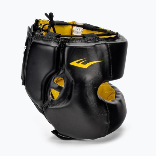 Kask bokserski męski Everlast Elite Lea Headgear czarny