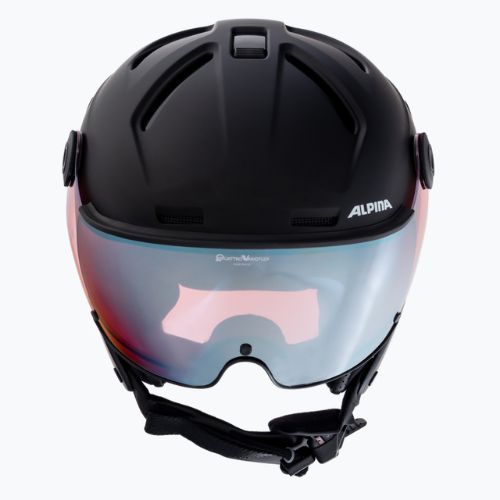 Kask narciarski Alpina Attelas Visor QVM black matt/silver