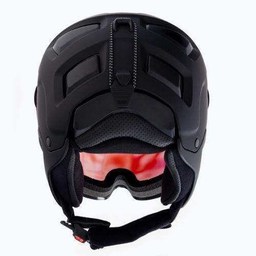 Kask narciarski Alpina Attelas Visor QVM black matt/silver