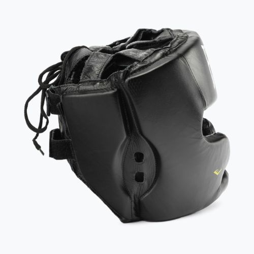 Kask bokserski męski Everlast Skórzany z ochroną policzków i podbródka czarny