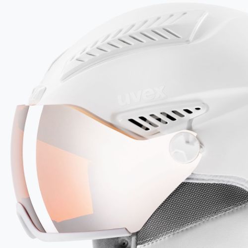 Kask narciarski damski UVEX Hlmt 600 visor all white mat