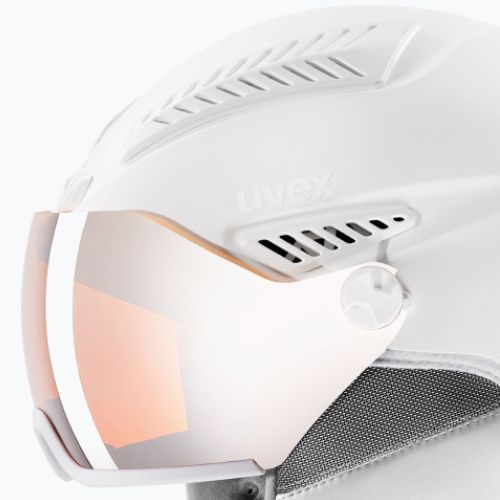 Kask narciarski UVEX Hlmt 600 visor all white mat