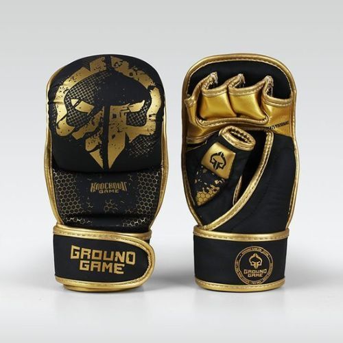 Rękawice sparingowe Ground Game MMA Cage Gold czarne/złote