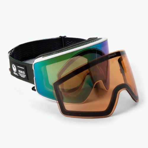 Gogle narciarskie DRAGON PXV2 alpine camo/lumalens green ion/lumalens amber 42348-161