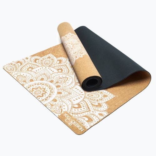 Mata do jogi Yoga Design Lab Cork 3.5 mm mandala white