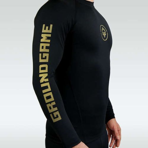 Rashguard longsleeve męski Ground Game Athletic Gold czarny