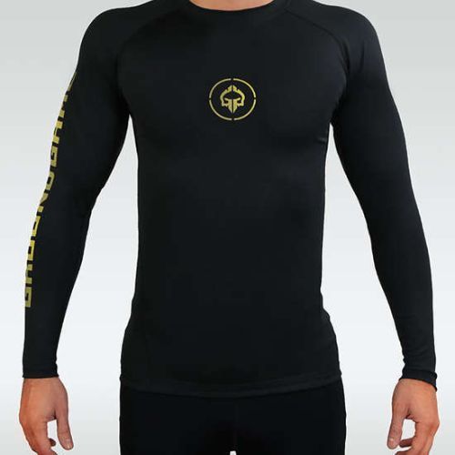 Rashguard longsleeve męski Ground Game Athletic Gold czarny