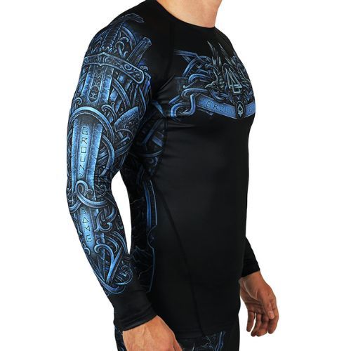 Rashguard longsleeve męski Ground Game Viking czarny/niebieski