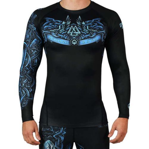 Rashguard longsleeve męski Ground Game Viking czarny/niebieski