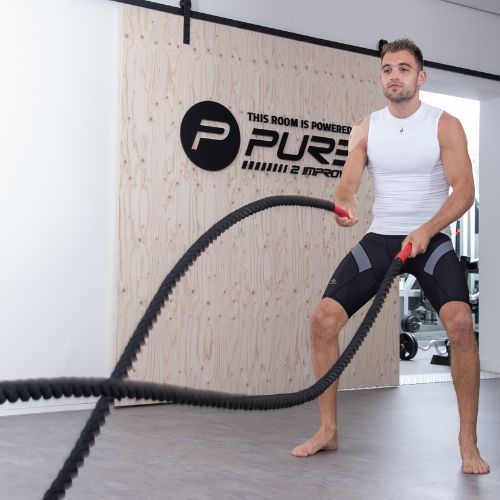 Lina treningowa Pure2Improve Battle Rope czarna P2I200810