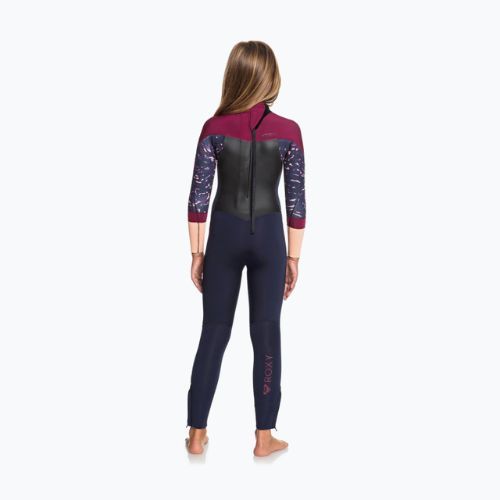 Pianka do pływania dziecięca ROXY 3/2 mm Syncro Teeny Back Zip GBS dark navy/red plum/sunset glow
