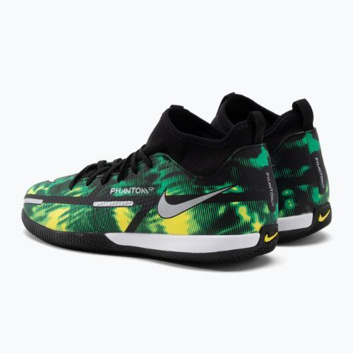 Buty piłkarskie dziecięce Nike Phantom GT2 Academy DF SW IC Jr black/metalic platinum/green strike