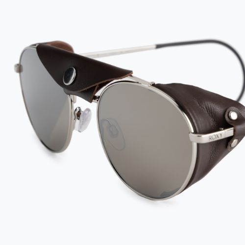 Okulary przeciwsłoneczne damskie ROXY Blizzard shiny silver/brown leather