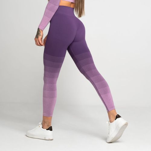 Legginsy treningowe damskie Gym Glamour Ombre violet