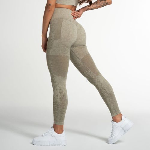 Legginsy treningowe damskie Gym Glamour Fusion khaki