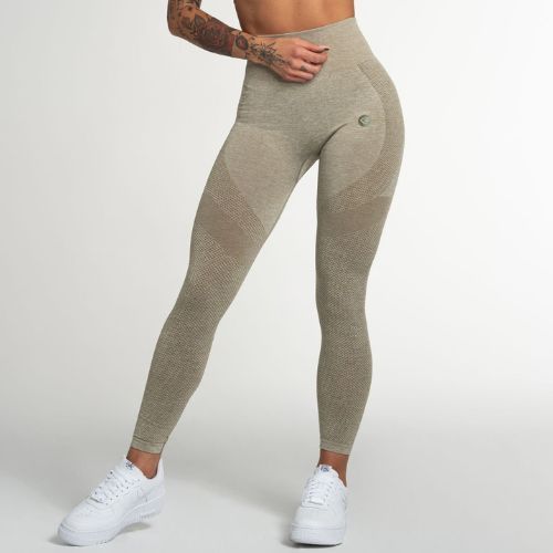 Legginsy treningowe damskie Gym Glamour Fusion khaki