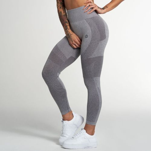 Legginsy treningowe damskie Gym Glamour Fusion light grey