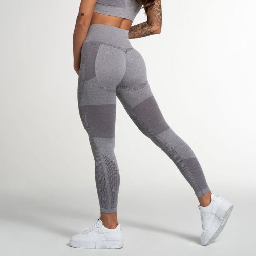 Legginsy treningowe damskie Gym Glamour Fusion light grey