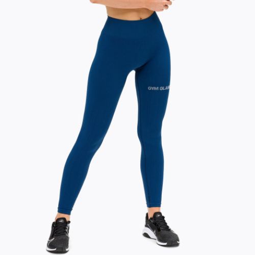 Legginsy treningowe damskie Gym Glamour Push Up classic blue