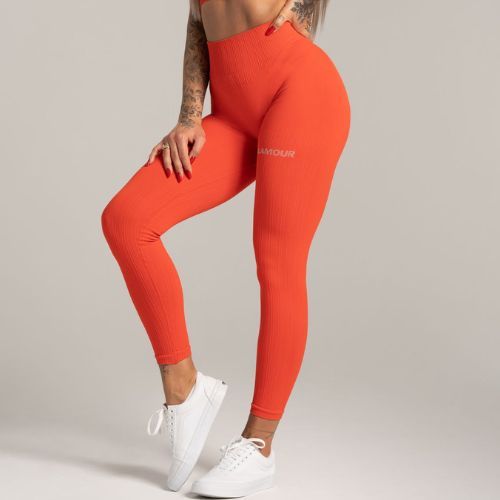 Legginsy treningowe damskie Gym Glamour Push Up coral