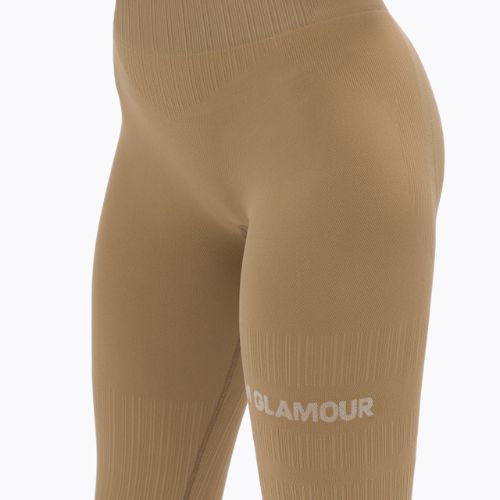 Legginsy treningowe damskie Gym Glamour Push Up nude