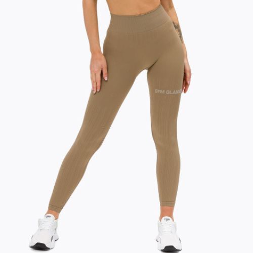 Legginsy treningowe damskie Gym Glamour Push Up nude