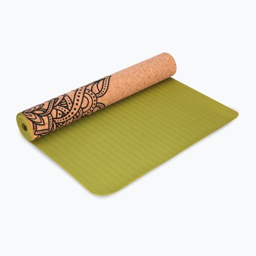 Mata do jogi korkowa Spokey Savasana Mand 4 mm zielona 926537