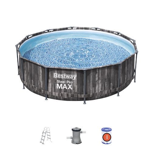 Basen stelażowy Bestway Steel Pro Max + Pompa z filtrem, Drabinka 366 cm