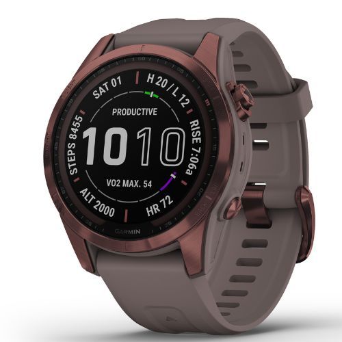 Zegarek Garmin Fenix 7S Sapphire Solar Hrm Elevate Ox brązowy 010-02539-29