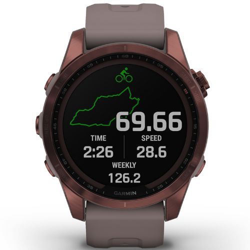 Zegarek Garmin Fenix 7S Sapphire Solar Hrm Elevate Ox brązowy 010-02539-29
